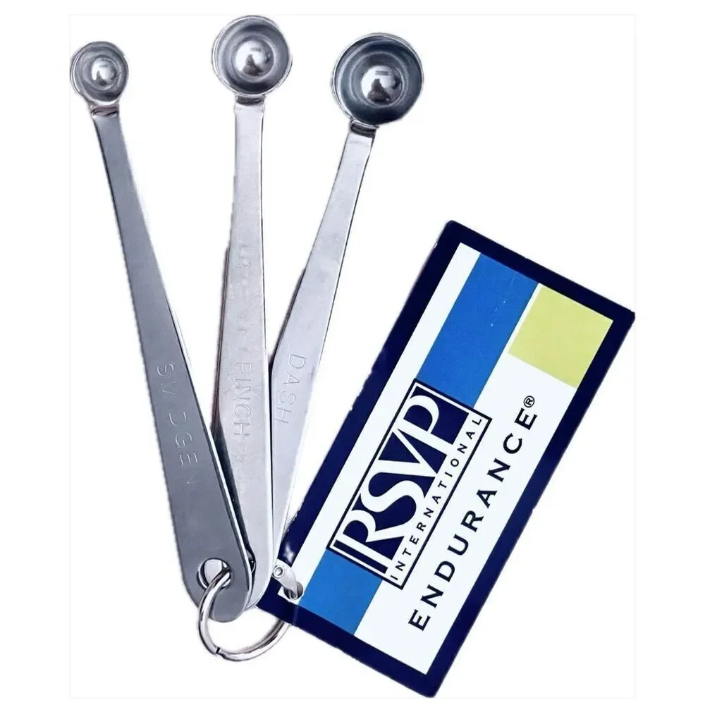 NWT RSVP Gorgeous 3 Pcs Stainless Steel Measuring Spoons ,Smidgen, Dash, Pinch